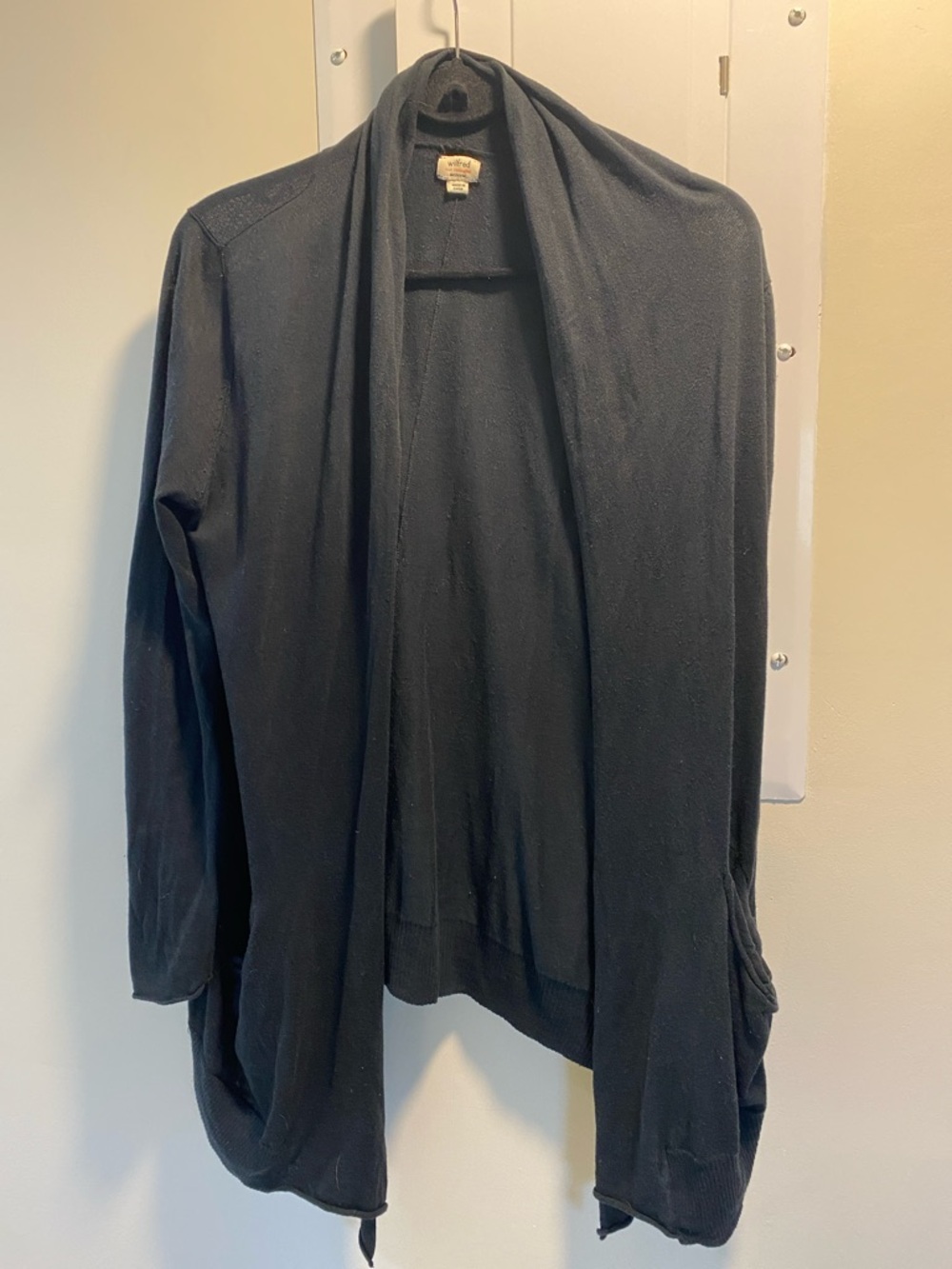 Wilfred Black Open-Front Draped Cardigan